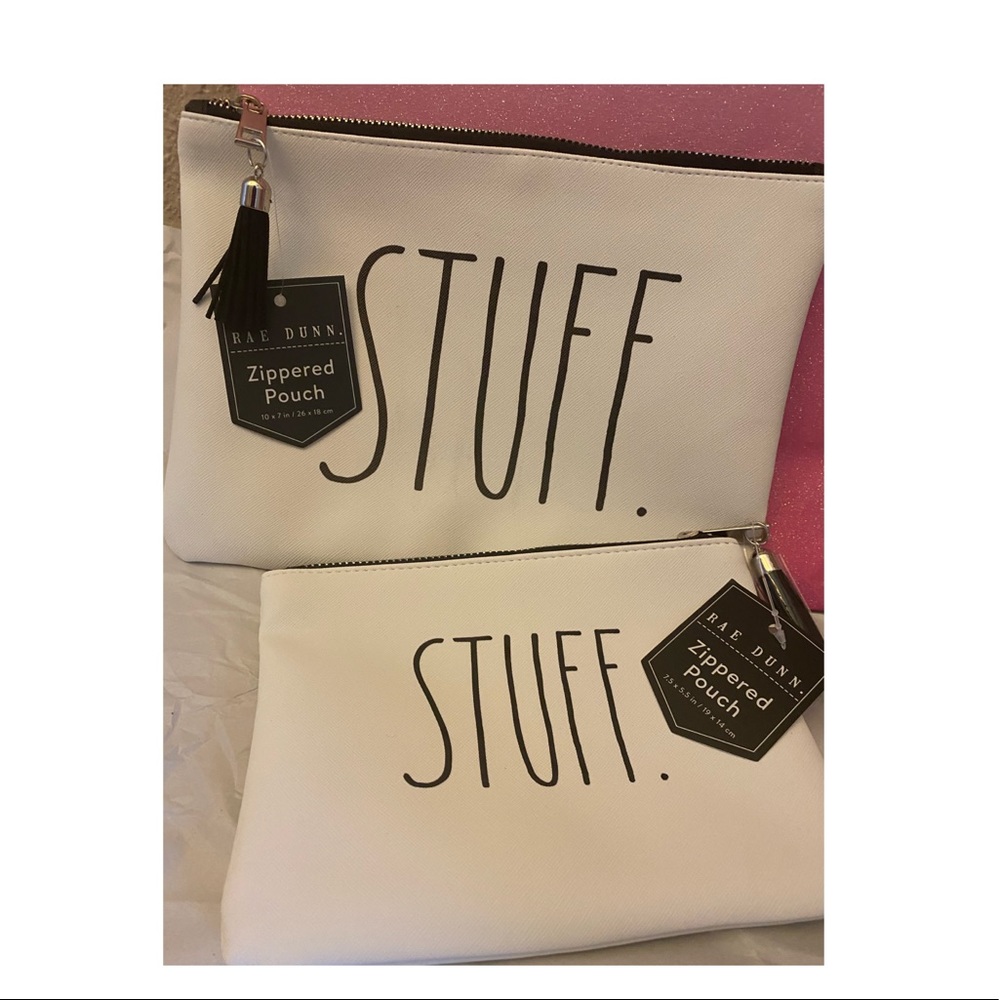 Rae Dunn STUFF zippered pouches